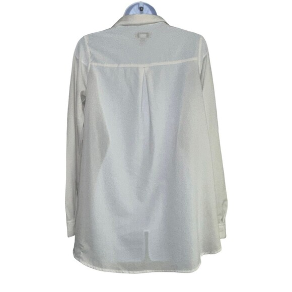 IRIS‎ SINGER Womens Size S Sheer White Button Up Shirt Long Sleeve Collared - Picture 2 of 7